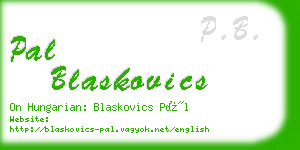 pal blaskovics business card
